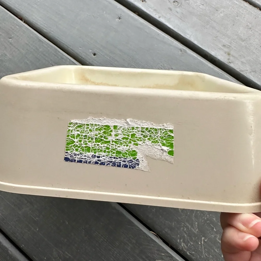 Beige dog bowl- water/food!